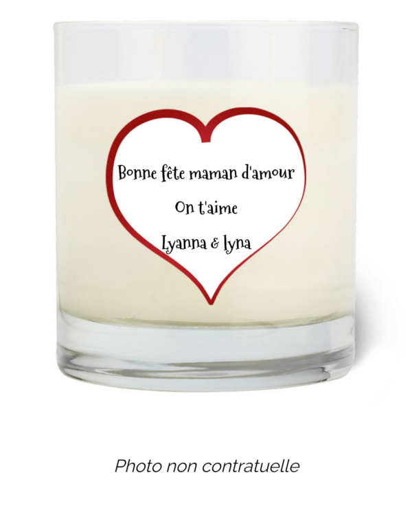 Bougie personnalisée cadeau  de Saint Valentin
