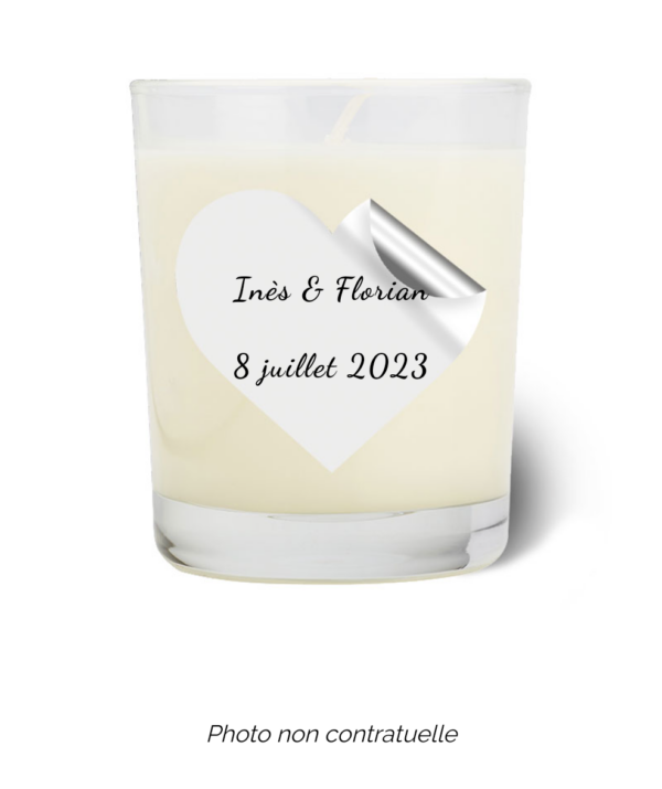 Bougie personnalisée cadeau  de Saint Valentin