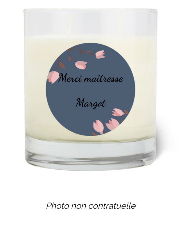 Bougie personnalisée cadeau  pour maitresses