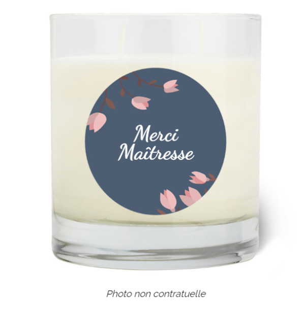 Bougie personnalisée cadeau  pour maitresses