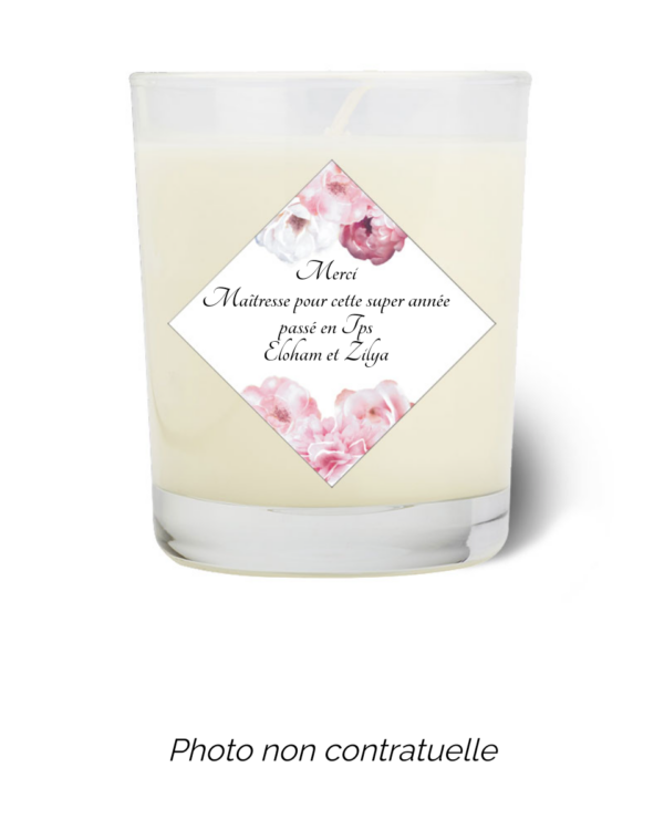 Bougie personnalisée cadeau  pour maitresses
