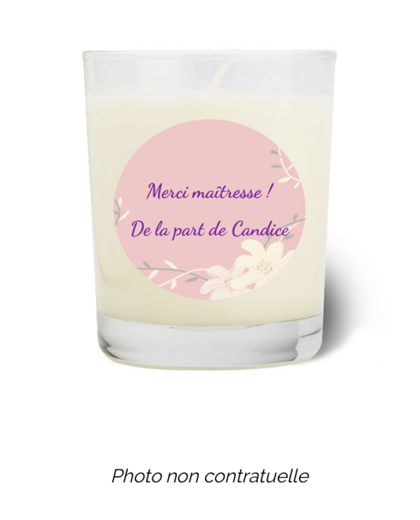 Bougie personnalisée cadeau  pour maitresses