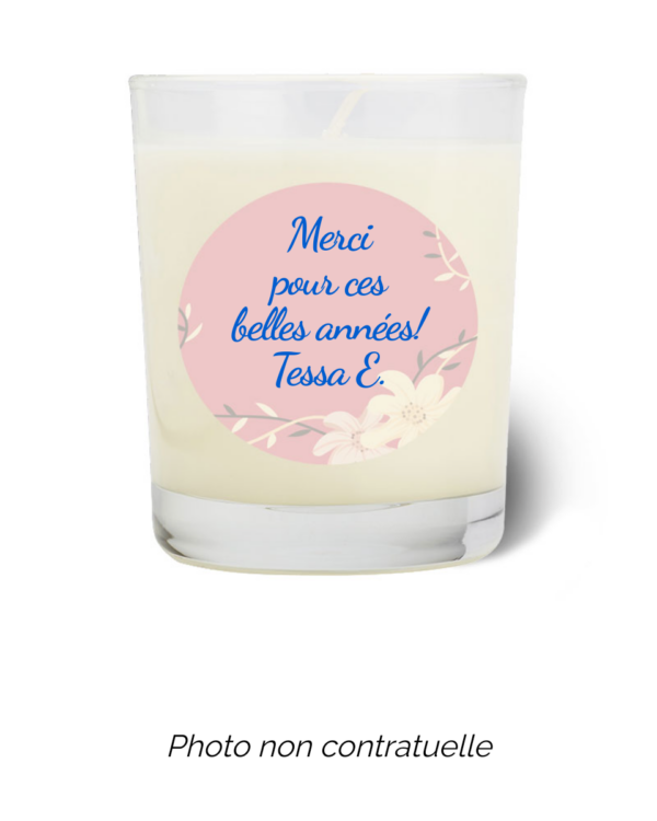 Bougie personnalisée cadeau  pour maitresses
