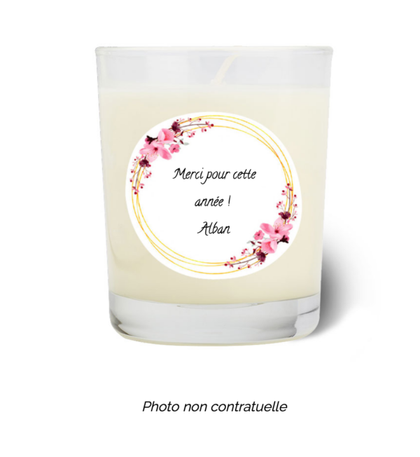 Bougie personnalisée cadeau  pour maitresses
