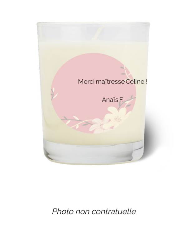 Bougie personnalisée cadeau  pour maitresses