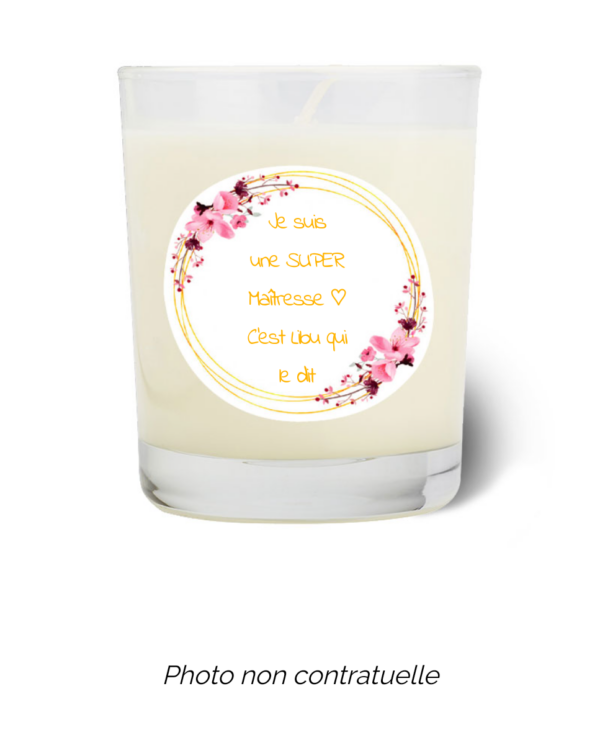 Bougie personnalisée cadeau  pour maitresses
