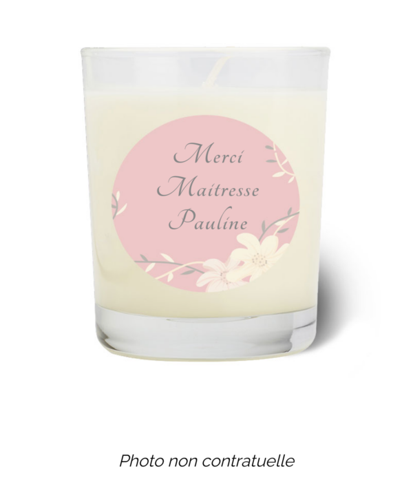 Bougie personnalisée cadeau  pour maitresses