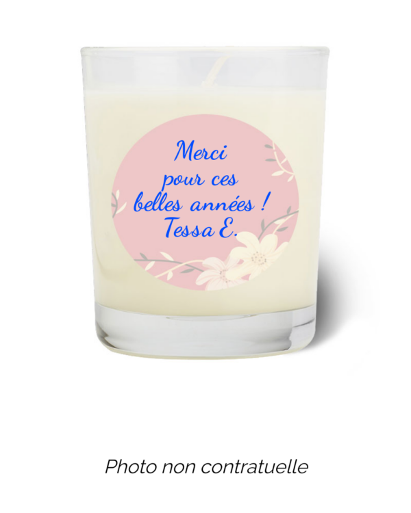 Bougie personnalisée cadeau  pour maitresses