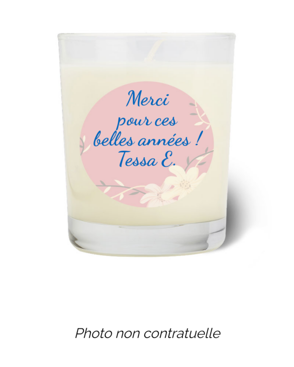 Bougie personnalisée cadeau  pour maitresses