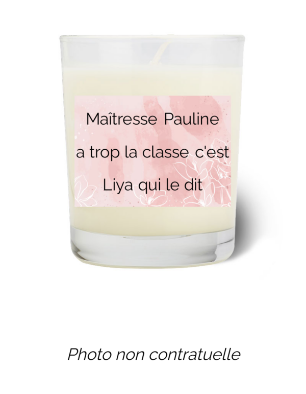 Bougie personnalisée cadeau  pour maitresses