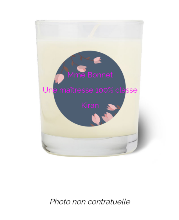 Bougie personnalisée cadeau  pour maitresses