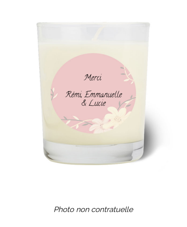 Bougie personnalisée cadeau  de St valentin