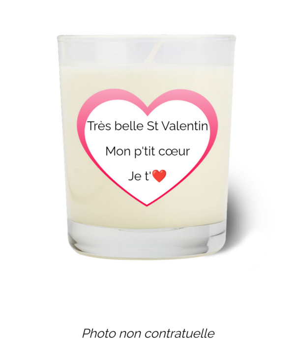 Bougie personnalisée cadeau  de St valentin