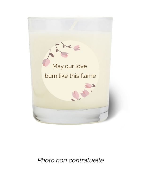 Bougie personnalisée cadeau  de St valentin