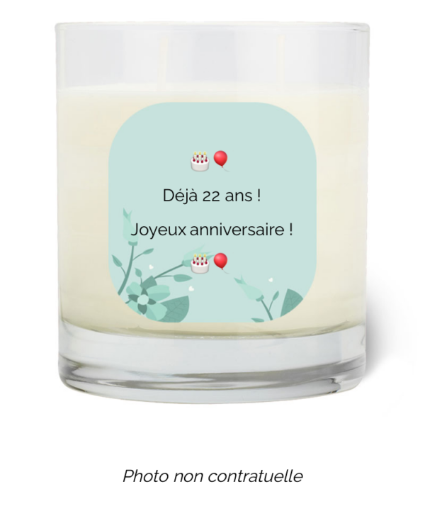 Bougie personnalisée cadeau  de St valentin