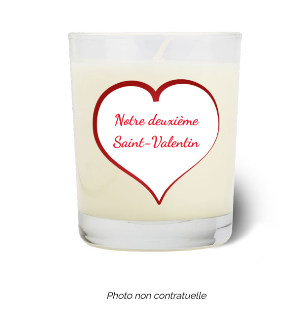 Bougie personnalisée cadeau  de St valentin