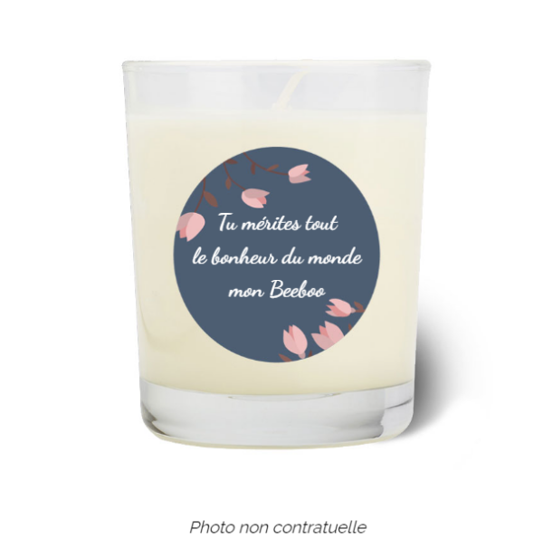 Bougie personnalisée cadeau  de St valentin
