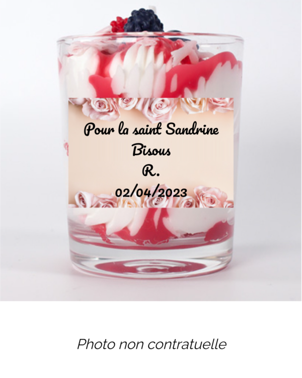 Bougie personnalisée cadeau  de St valentin