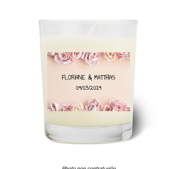 Bougie personnalisée cadeau  de St valentin