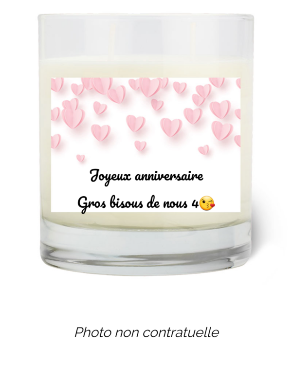 Bougie personnalisée cadeau  de St valentin