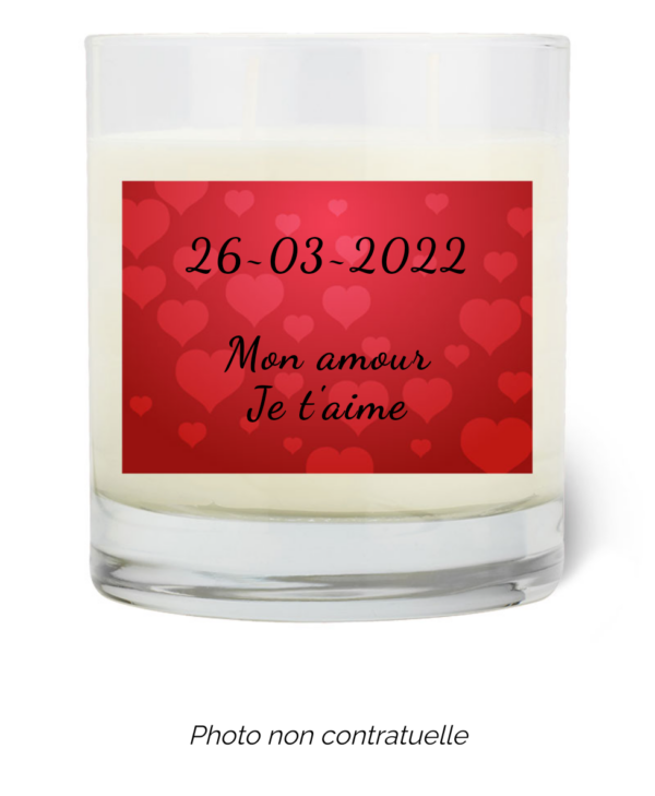 Bougie personnalisée cadeau  de St valentin