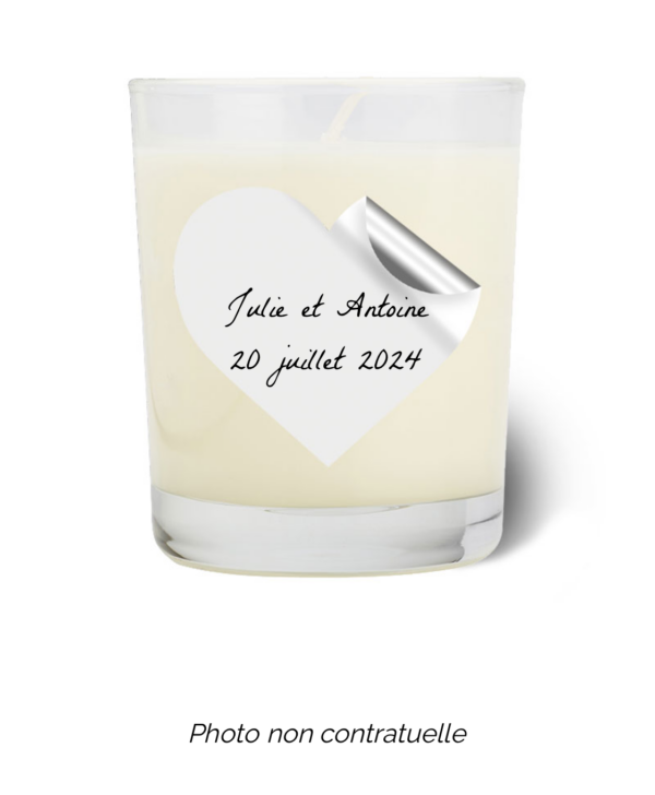 Bougie personnalisée cadeau  de St valentin