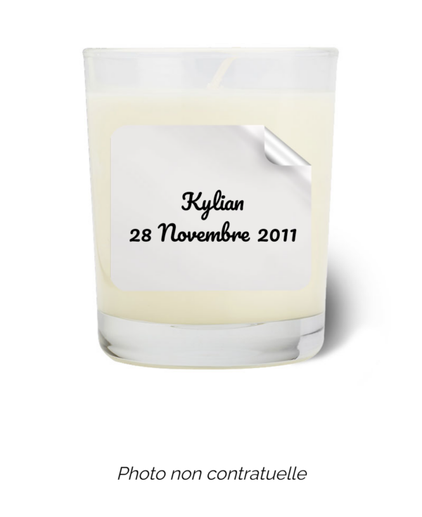 Bougie personnalisée cadeau  de St valentin
