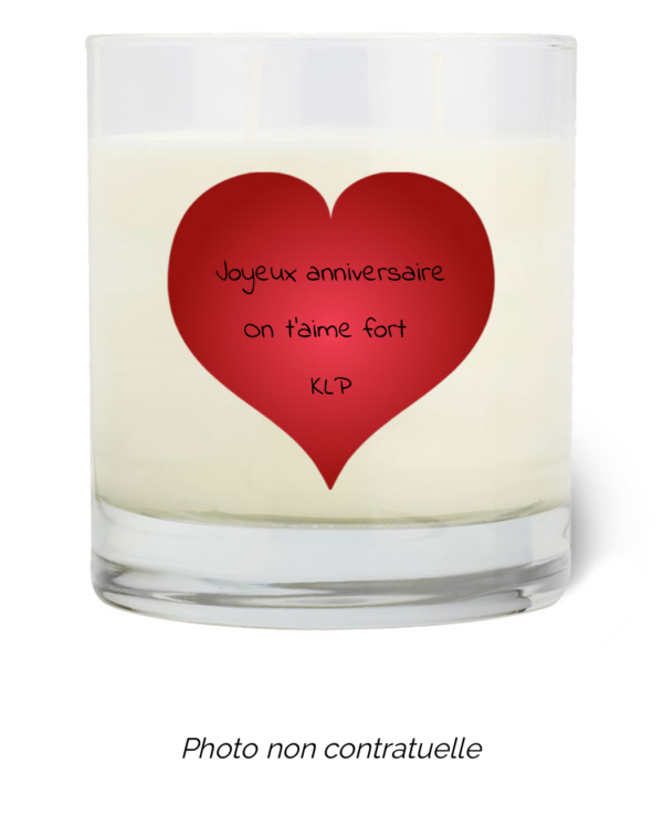 Bougie personnalisée cadeau  de St valentin