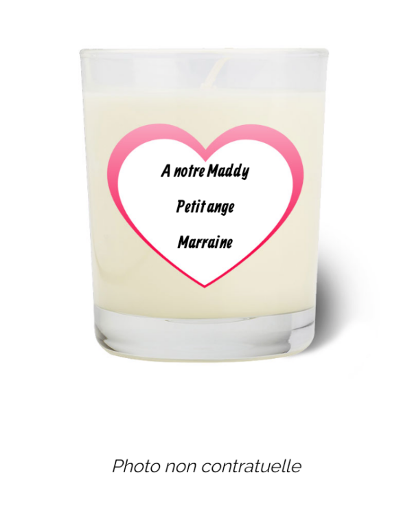 Bougie personnalisée cadeau  de St valentin