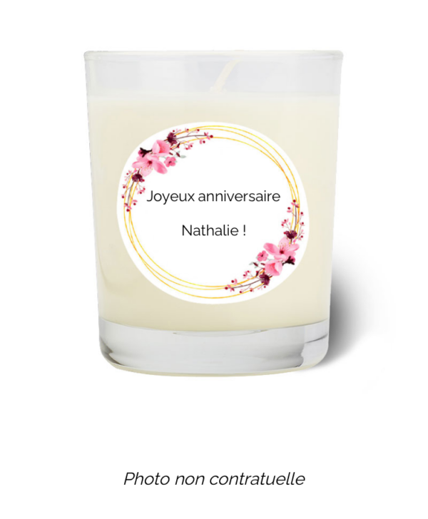 Bougie personnalisée cadeau  de St valentin