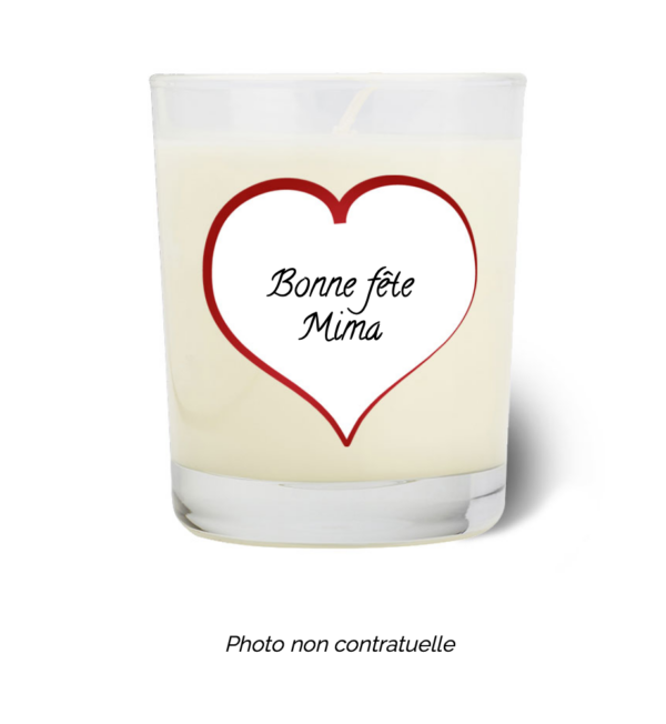 Bougie personnalisée cadeau  de St valentin