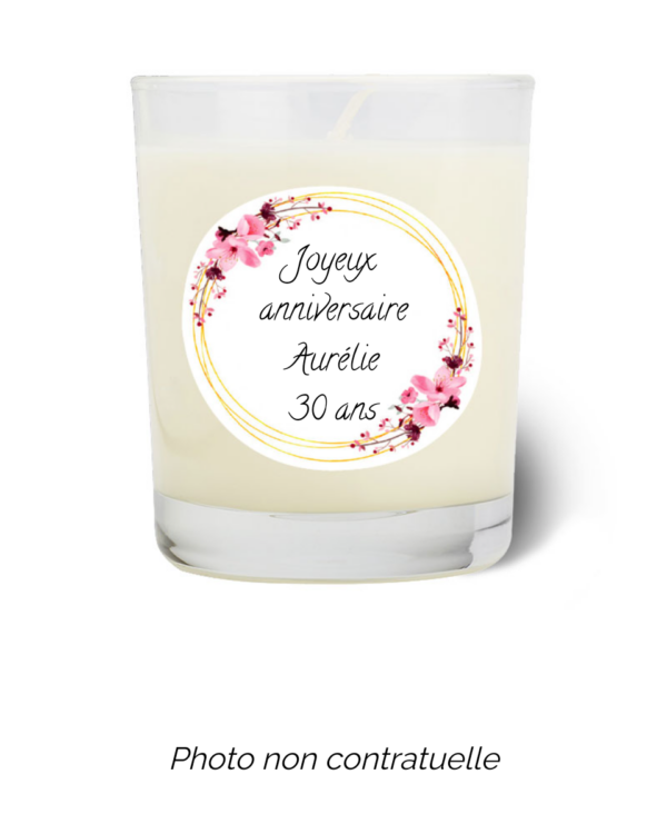 Bougie personnalisée cadeau  de St valentin