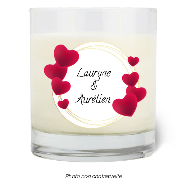 Bougie personnalisée cadeau  de St valentin