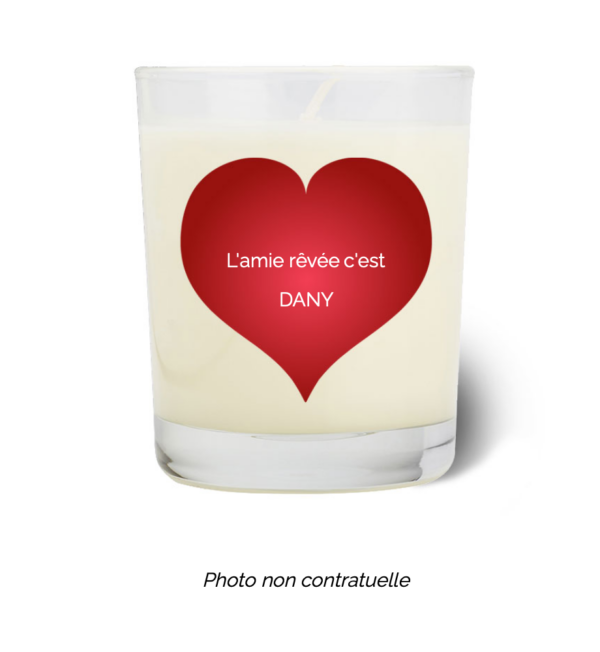 Bougie personnalisée cadeau  de St valentin
