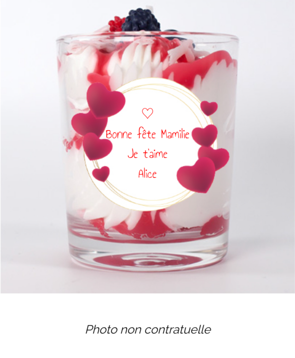 Bougie personnalisée cadeau  de St valentin
