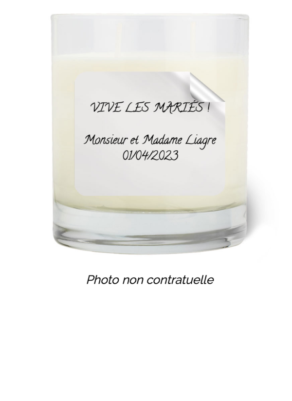Bougie personnalisée cadeau  de St valentin
