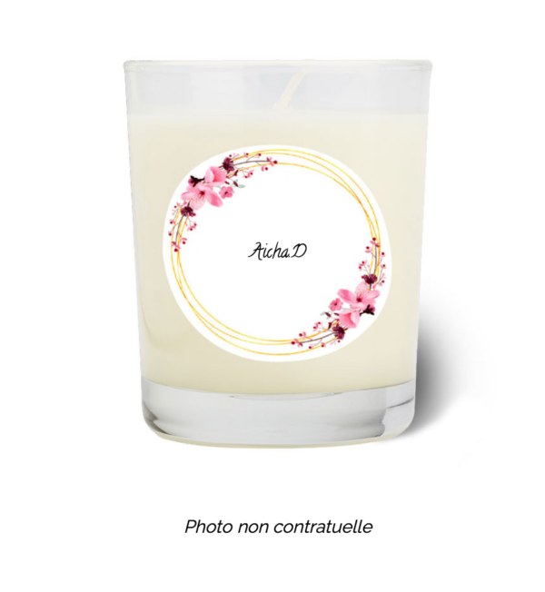 Bougie personnalisée cadeau  de St valentin