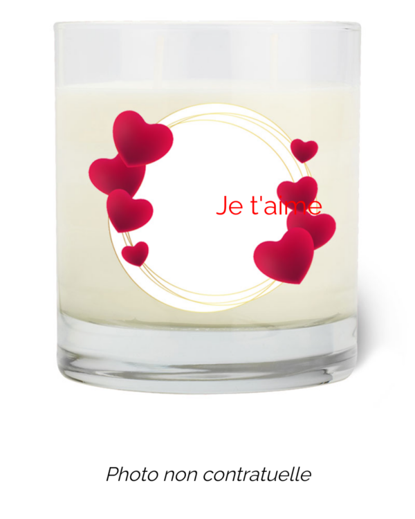 Bougie personnalisée cadeau  de St valentin