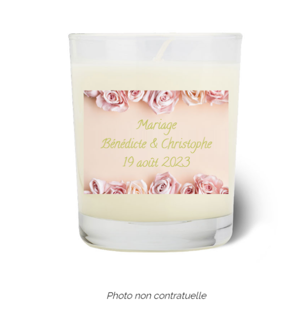 Bougie personnalisée cadeau  de St valentin