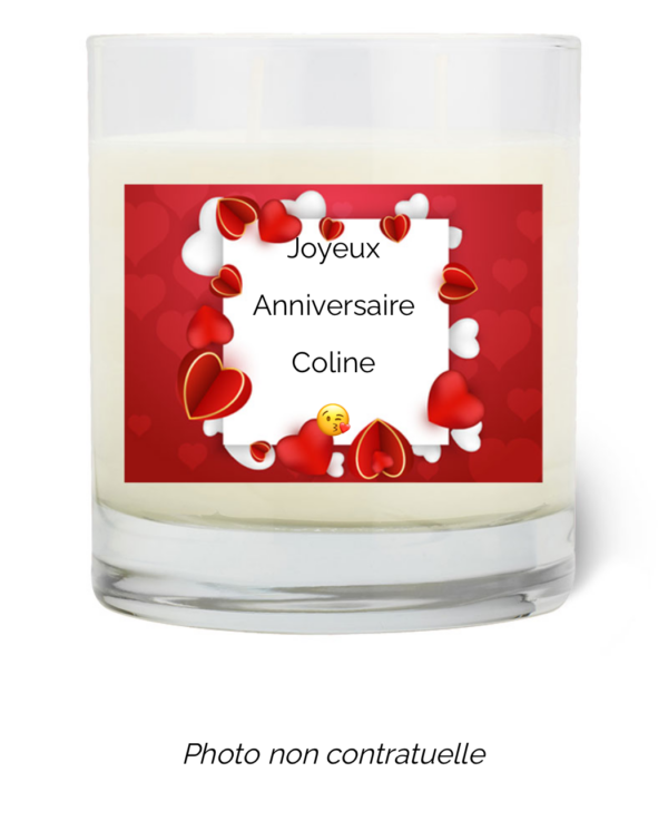 Bougie personnalisée cadeau  de St valentin