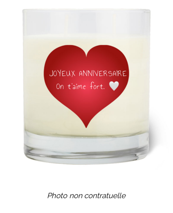 Bougie personnalisée cadeau  de St valentin