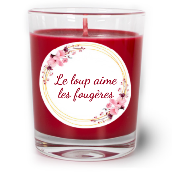 Bougie Personnalisée "Le loup aime les fougères" - Cadeau Retraite