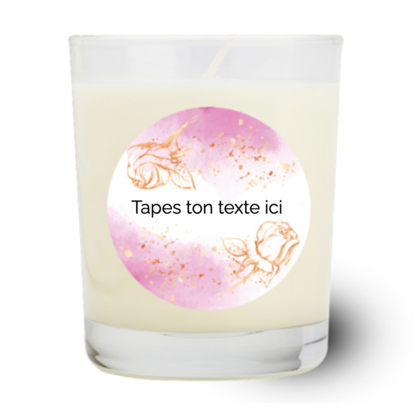 Bougie Personnalisable "Tapes ton texte ici" - Cadeau Unique à petit mot ""