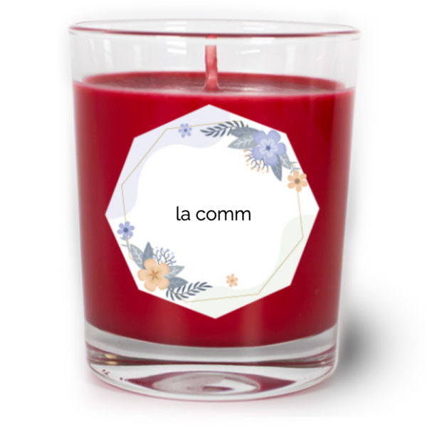 Bougie Personnalisée "La Comm" & "" Quartz Rose | Cadeau Original