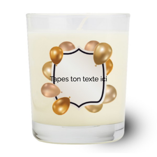 Bougie personnalisable "Tapes ton texte ici" - Cadeau unique avec petit mot "Cadeau"