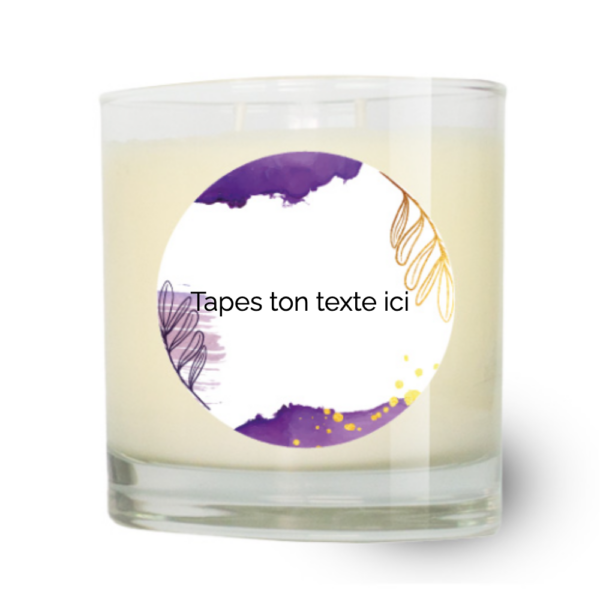 Bougie Personnalisée "Tapes ton texte ici" & "" | Bougie Photo Personnalisable