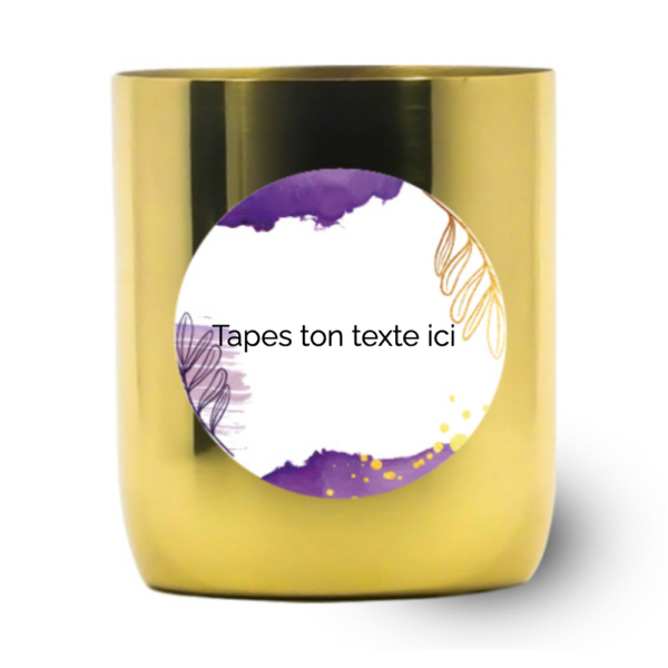 Bougie Personnalisée "Tapes ton texte ici" et "" Quartz Rose | Cadeau Mariage