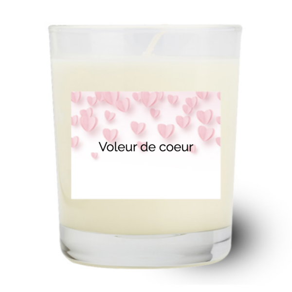 Bougie Personnalisable "Voleur de coeur" avec Petit Mot - Aucune Pierre