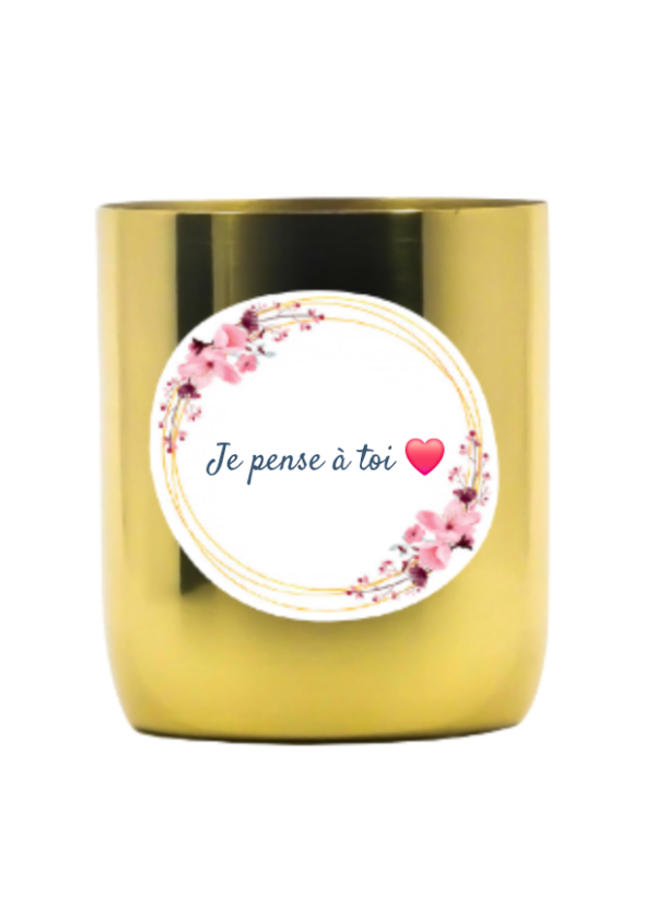 Bougie bijou parfumée naturelle GOLD 200g  - Je pense à toi ❤️