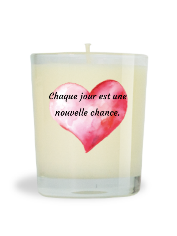 Bougie cire minérale non parfumée 70g  - Chaque jour est une
nouvelle chance.